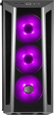 CoolerMaster MasterBox MB520 Gaming Midi Tower Κουτί Υπολογιστή με Πλαϊνό Παράθυρο και RGB Φωτισμό Μαύρο
