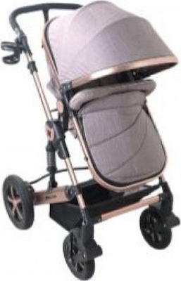 Kikka Boo Darling 3 in 1 Adjustable 3 in 1 Baby Stroller Suitable for Newborn Beige 12kg 31001010055