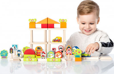 Cubika Tocuri Lemnoase Town for Little Boys pentru 1.5+ ani 55buc