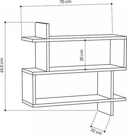 Regal Wand Paralel White 70x22x65.5cm