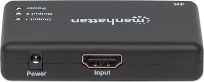 Manhattan 207669 UHD 1 είσοδος/2 έξοδοι HDMI Splitter