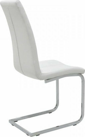 Darrell Dining Room Artificial Leather Chair White / Chrome 41x54x107cm 2pcs