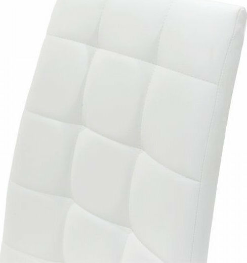 Darrell Dining Room Artificial Leather Chair White / Chrome 41x54x107cm 2pcs