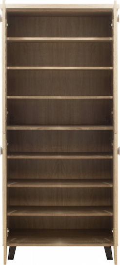 Mantam Wooden Shoe Organizer with 8 Shelves Beige 78x40x170.5cm