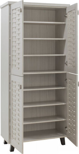 Mantam Wooden Shoe Organizer with 8 Shelves White 78x40x170.5cm