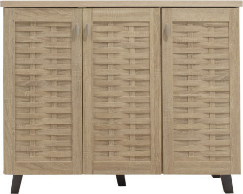 Mantam Wooden Shoe Organizer with 8 Shelves Beige 115.5x40x92cm