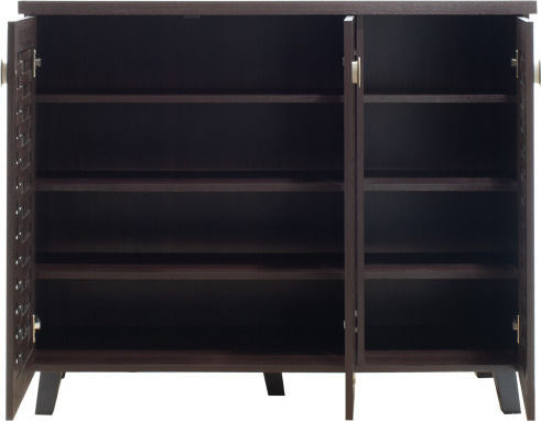 Mantam Wooden Shoe Organizer with 8 Shelves Brown 115.5x40x92cm