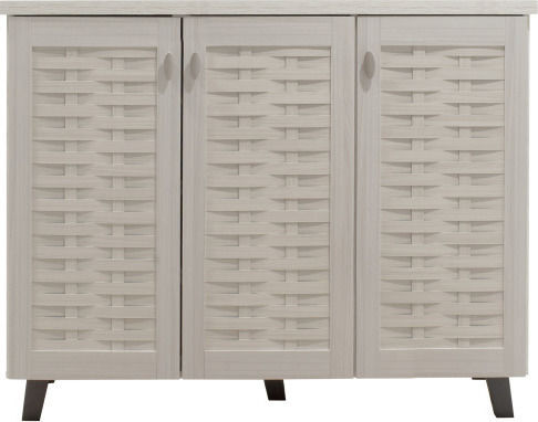 Mantam Wooden Shoe Organizer with 8 Shelves White / Grey 115.5x40x92cm