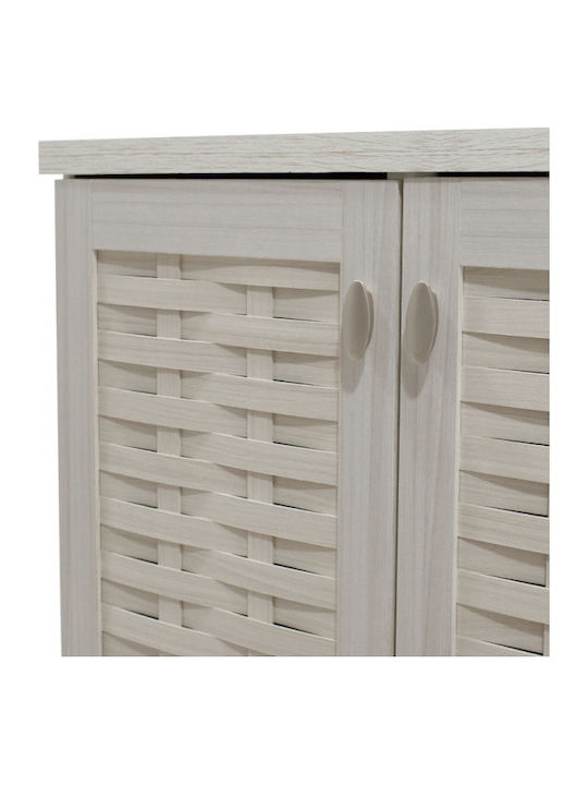 Mantam Wooden Shoe Organizer with 8 Shelves White / Grey 115.5x40x92cm
