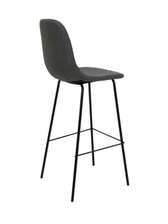 Stool Bar with Backrest Metallic Bella Charcoal 41x40x109cm