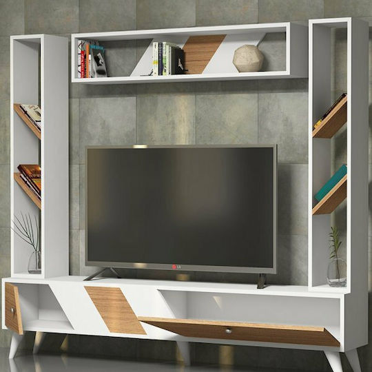 Rile Living Room TV Unit Beige L180xW30xH160cm