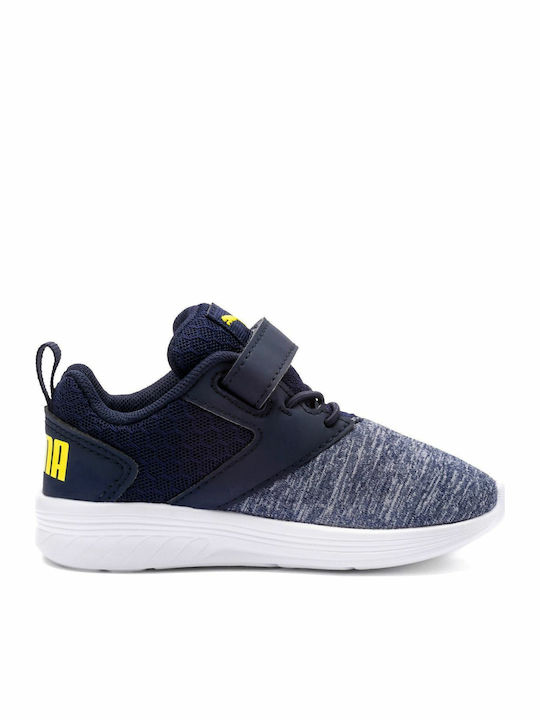 NRGY Comet V PS Kids Sports Shoes Running with Hoop & Loop Closure Navy Blue