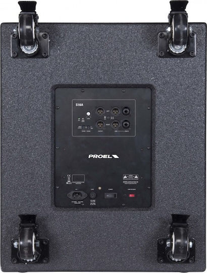 Proel S18A S18A Самоусилващ Субуфер PA 600W 18" 50.8x64.5x63εκ. σε Черен Χρώμα