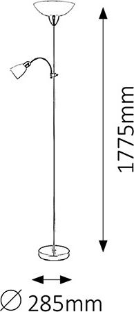 Rabalux Diana Floor Lamp H177.5xL28.5cm with Lamp Bulb Base for E27 Bronze
