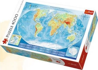Large Physical Map of The World Puzzle 2D 4000 Pieces