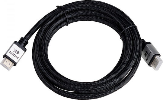 Akyga HDMI 2.0 Premium High Speed 4K 60Hz HDR Geflochtenes HDMI-Stecker - HDMI-Stecker 3m Schwarz