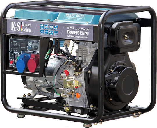 Könner & Söhnen 9100HDE-1/3 ATSR Τριφασική Γεννήτρια Πετρελαίου Τετράχρονη με Χειροκίνητη - Αυτόματη Μίζα και Μέγιστη Ισχύ 9kVA