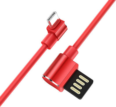 Hoco U37 Long Roam Winkel (90°) USB-A zu Lightning Kabel Rot 1.2m (HC-U37-LIGHTNING-RED)