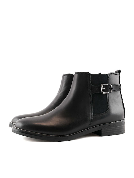 Marco Tozzi Leder Damen Chelsea Stiefeletten Schwarz