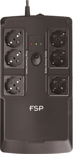 FSP/Fortron NanoFit UPS Off-Line 600VA 360W με 6 Schuko Πρίζες