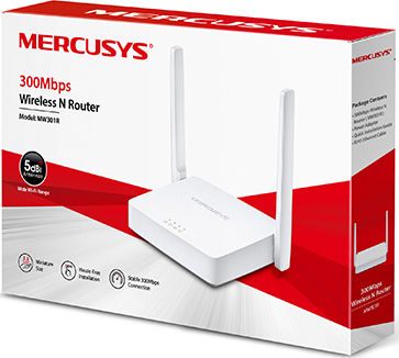 Mercusys MW301R v1 Безжичен Рутер Wi‑Fi 4 - Безжична мрежа 4 с 2 Порта Ethernet