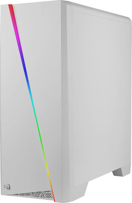 Aerocool Cylon Gaming Midi Tower Computer Case with Window Panel and RGB Lighting White