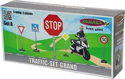 Jamara Traffic Set Grand With 5 Different Road Signs Образователна Игра Образователни за 3+ години Години