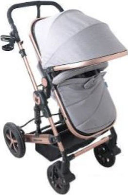 Kikka Boo Darling 3 in 1 Adjustable 3 in 1 Baby Stroller Suitable for Newborn Light Grey 12kg