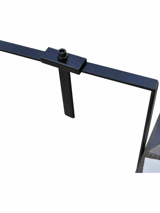 with Ceramic Surface and Metal Frame Black 76x56x64cm