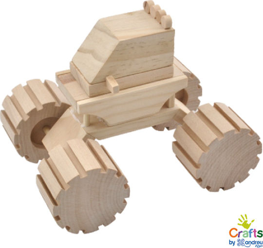 Andreu Toys Construction & Building Toys Wooden Monster Truck for Children Aged 6+