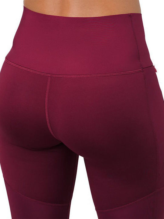 Tight Training Women's Set with Long Shiny High Waist Leggings Red