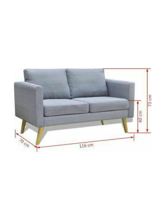Διθέσιος Καναπές Γκρι 116x70x73εκ. 242218