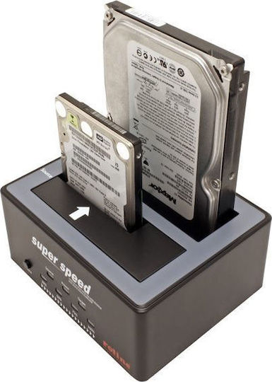 Roline Docking Station for 2 Hard Drives SATA 2.5" / 3.5" with Connection USB 2.0 / USB 3.0 (16.01.4122-5)