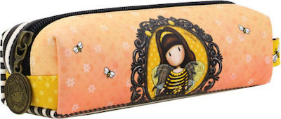 Santoro Gorjuss Small Accessory Case Bee-Loved Pencil Case Barrel with 1 Compartment Orange