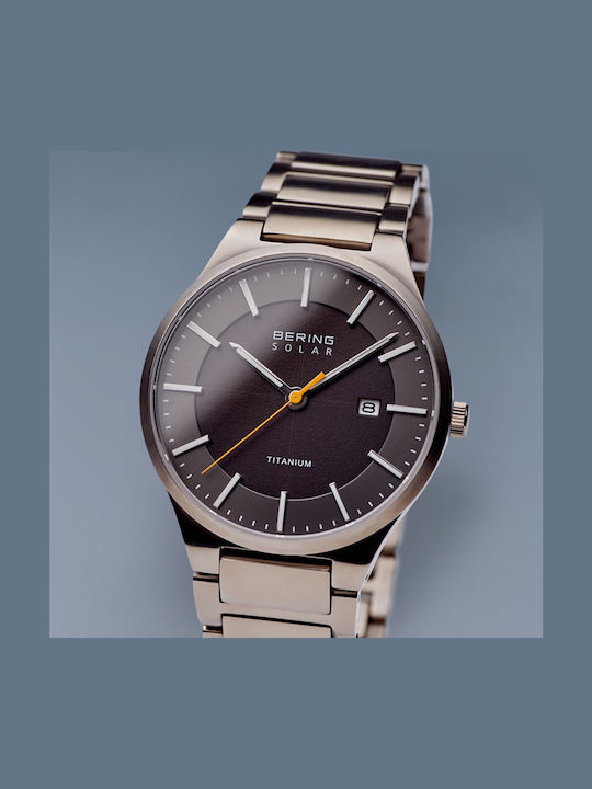 Bering Time Solar Men's Watch 39mm Solar with Metal Bracelet Silver