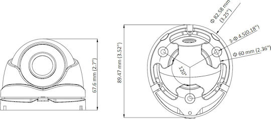Hikvision DS-2CE56D0T-IRMF CCTV Cameră de Supraveghere Full HD 1080p Rezistentă la apă cu Lentilă 2.8mm