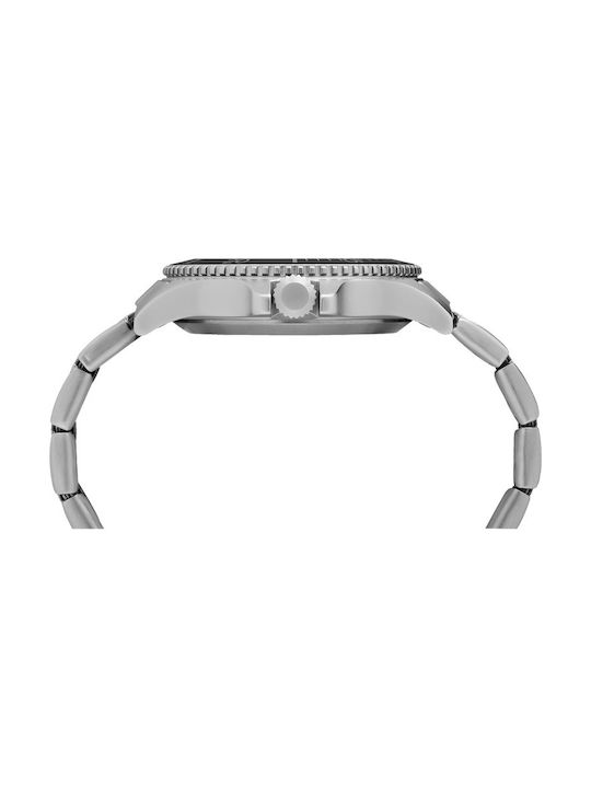 Timex Expedition Ανδρικό Ρολόι 43mm Μπαταρίας με Ασημί Μεταλλικό Μπρασελέ