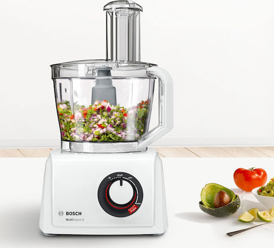 Bosch Multifunctional Food Processor 1100W with Pot 3.9lt and Jug Blender White