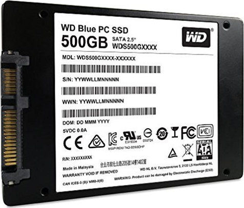 Western Digital Blue SSD 500GB τύπου 2.5'' με σύνδεση SATA III WDS500G1B0A