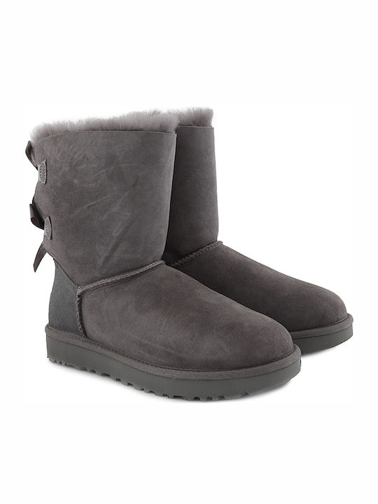 Suede Women's Boots with Fur Bailey Bow II Gray