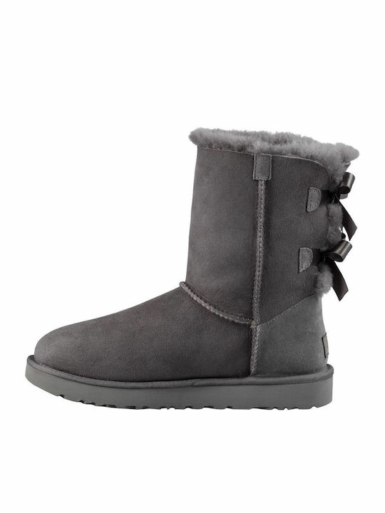 Suede Women's Boots with Fur Bailey Bow II Gray