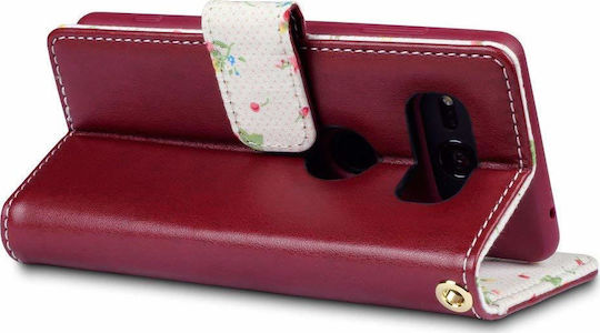 Terrapin Floral Wallet Piele artificială Roșu (Xperia XZ2 Compact)