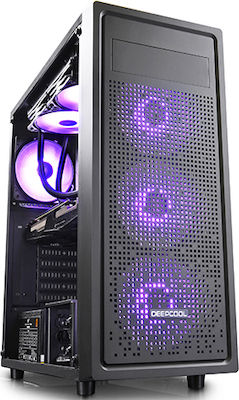 Deepcool E-Shield Midi Tower Κουτί Υπολογιστή με Πλαϊνό Παράθυρο Μαύρο