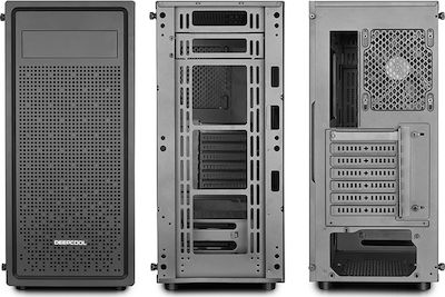 Deepcool E-Shield Midi Tower Κουτί Υπολογιστή με Πλαϊνό Παράθυρο Μαύρο