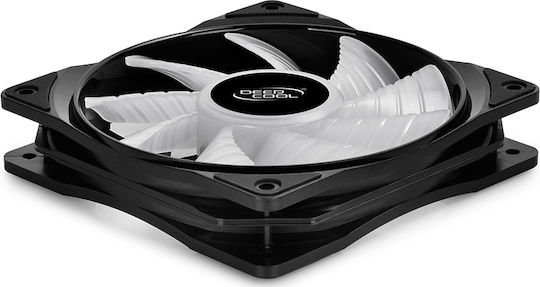Deepcool CF 120 Gehäuselüfter mit RGB Beleuchtung und Verbindung 4-Pin PWM 1Stück Schwarz
