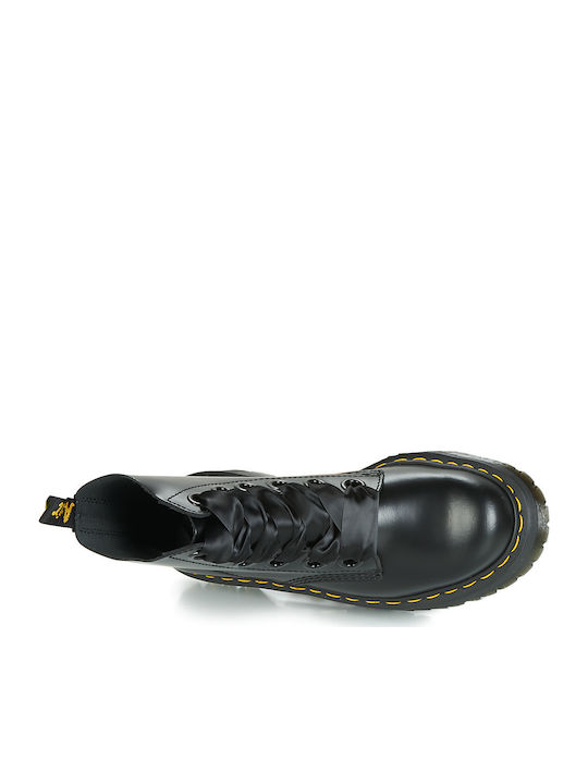Molly Ghete Dama De Piele Cu Platforme Pentru Femei Cu Toc Mediu Negru