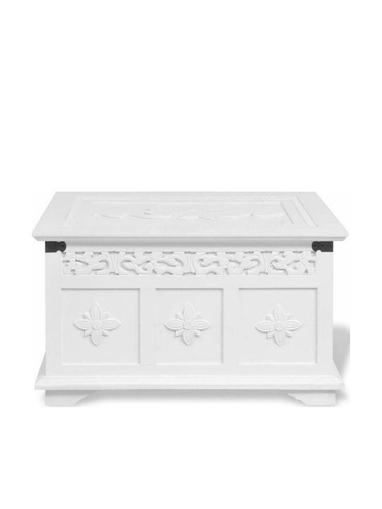 vidaXL Wooden Decorative Trunks Set White 2pcs 54x30x30cm