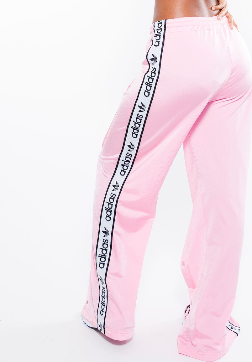 pink adidas snap pants