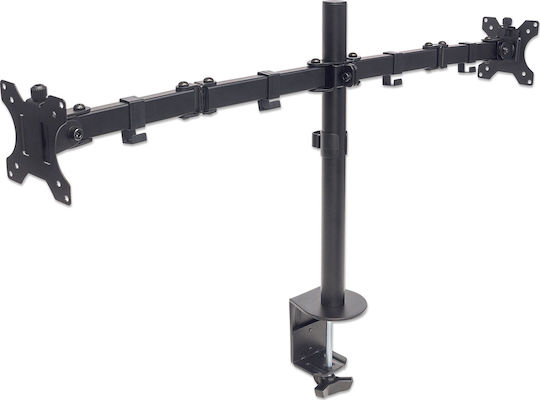 Manhattan Stand Desk Mounted for 2 Monitors up to 32" with Arm (461528)