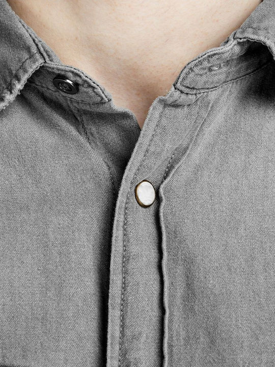 Long-sleeved Denim Shirt Light Grey